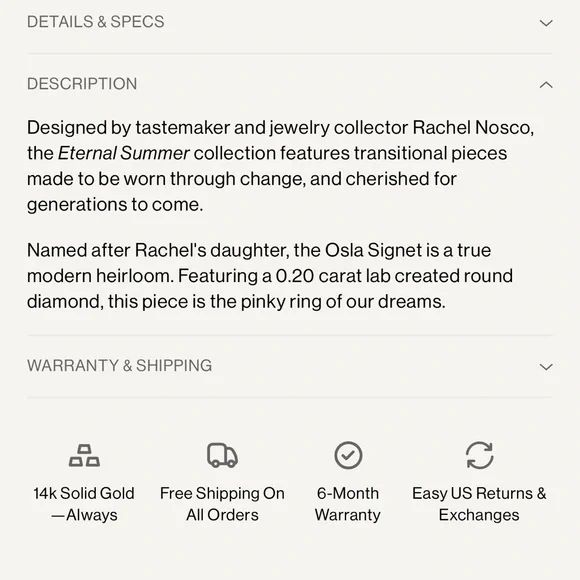 Kinn x Rachel Nosco Osla signet ring - Picture 4 of 9